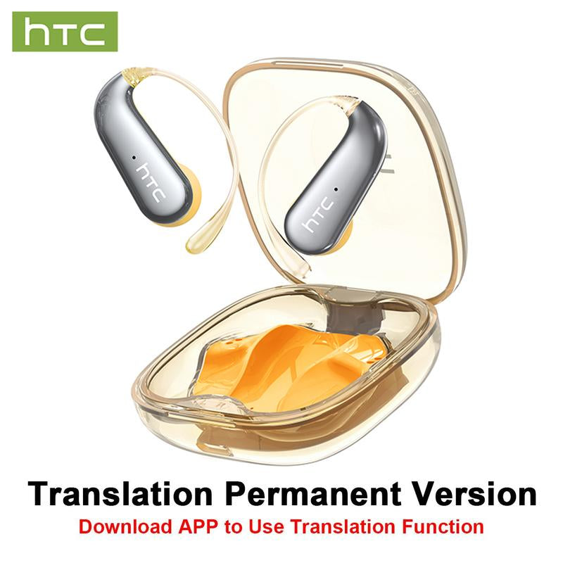 Experience Seamless Communication with HTC NE38 OWS Wireless Translation Earbuds - Real-Time Translation in 134 Languages, Bluetooth 6.0, IPX5 Waterproof, and Superior HIFI Sound for Office, Sports, and More!