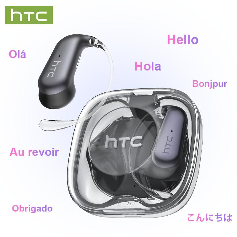 Experience Seamless Communication with HTC NE38 OWS Wireless Translation Earbuds - Real-Time Translation in 134 Languages, Bluetooth 6.0, IPX5 Waterproof, and Superior HIFI Sound for Office, Sports, and More!