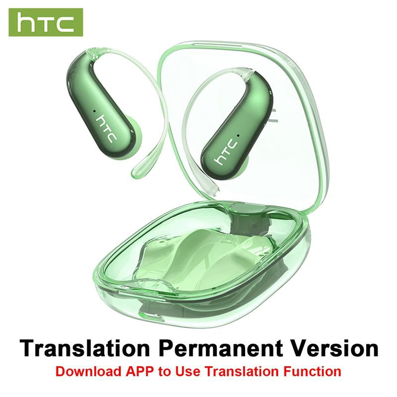 Experience Seamless Communication with HTC NE38 OWS Wireless Translation Earbuds - Real-Time Translation in 134 Languages, Bluetooth 6.0, IPX5 Waterproof, and Superior HIFI Sound for Office, Sports, and More!
