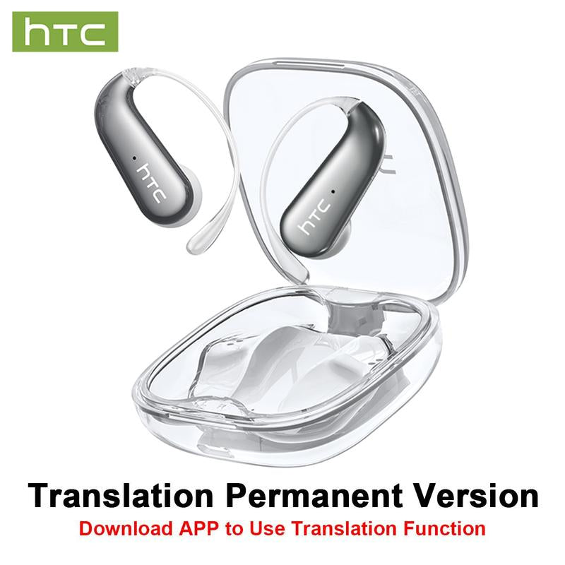 Experience Seamless Communication with HTC NE38 OWS Wireless Translation Earbuds - Real-Time Translation in 134 Languages, Bluetooth 6.0, IPX5 Waterproof, and Superior HIFI Sound for Office, Sports, and More!
