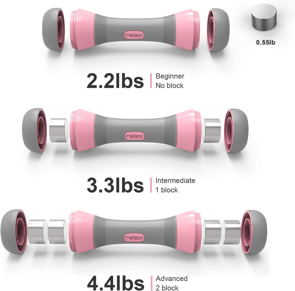 Adjustable Dumbbells Set for Women, 4.5Lbs Dumbbells Weight Pair, Exercise Dumbbells for Home, Office, Gym